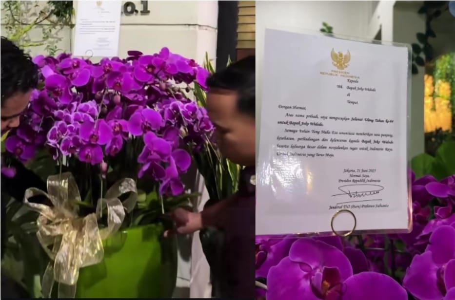 Jokowi Berulang Tahun ke-64, Presiden Prabowo Kirim Bunga Anggrek Ungu